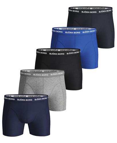 Björn Borg Solid Sammy Shorts 5pk - Boxershorts - Blue Depths (9999-1026-70101)