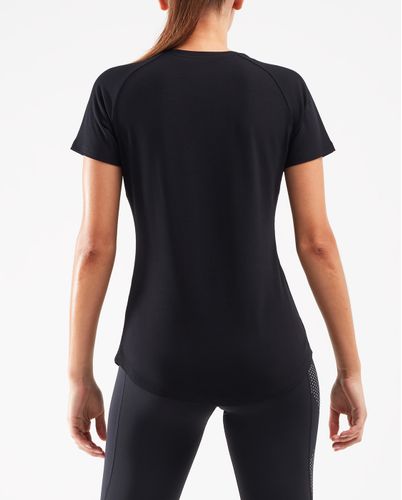 2XU Contender Womens - T-skjorte - Black/Geo Lines (WR6296a-BL)