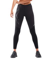 2XU Wind Defence Comp Womens - Tights - Black/Striped Silver Reflective