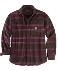 Carhartt Hamilton Fleece Lined - Skjorte - Dark Brown Stripe