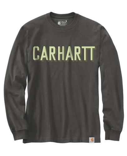 Carhartt Workwear Logo L/S T-Shirt - Trøye - Peat (104891.306.S)