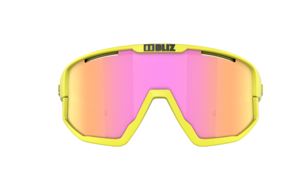 Bliz Fusion Matte Neon Yellow - Sportsbriller - Brown w Purple multi (52105-64)