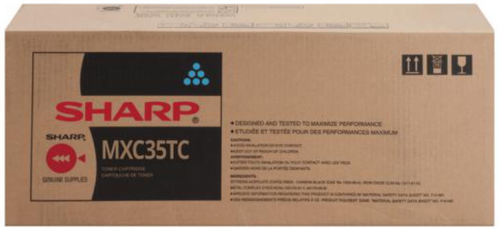 SHARP MX-C35TC tonercartridge Cyaan voor de MX-C357F/ MX-C407P Capaciteit: 6.000 afdrukken (o.b.v. 5% dekking) (MXC35TC)