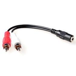 ACT 0,15 M audiokabel 1X 3,5 mm aansluiting Mannelijk naar 1X 3,5 mm stereo-jackplug vrouwelijk - 2x RCA Mannelijk (AK2027)