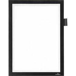 Durable DURAFRAME Note A4 Displayframe Zelfklevend Zwart PVC 4993-01 23,5 (B) x 0,5 (D) x 37 (H) cm (4993-01)
