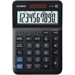 CASIO Bureaurekenmachine 10 -cijferige display Zwart Zonne-energie,  Batterij MS-10F (MS-10F)