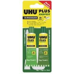 UHU PLUS ENDFEST Lijm Permanent Vloeibaar Transparant 2 Stuks à 15 ml (45670)