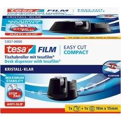 TESA Plakbandhouder tesafilm Easy Cut Compact Zwart 105 mm (B) x 33 m (L) Kleine kern (53827-00000-02)
