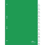 Durable 1 tot 12 Numerieke tabbladen A4 Groen 12 tabs PVC (Polyvinylchloride) 6 Gaten 6210