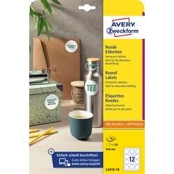 AVERY L3416-10 Etiketten Ø 60 mm Wit 10 Vellen à 12 Etiketten (L3416-10)