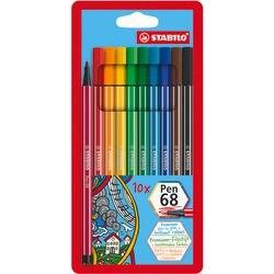 Stabilo Pen 68 Viltstift 1 mm Medium Kleurenassortiment 10 Stuks (6810/PL)