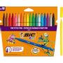 BIC Visa Viltstift  -   Fijn Kleurenassortiment 18 Stuks