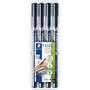 STAEDTLER Lumocolor Universal F Permanentmarker 97% gerecycleerd Fijn Ronde punt 0,6 mm Zwart Navulbaar 4 Stuks
