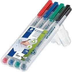 STAEDTLER Lumocolor 315 Overheadmarker 97% gerecycleerd Medium Ronde punt 1 mm Kleurenassortiment 4 Stuks (315 WP4)