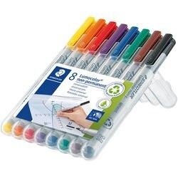 STAEDTLER Lumocolor 315 Overheadmarker 97% gerecycleerd Medium Ronde punt 1 mm Kleurenassortiment Navulbaar 8 Stuks (315 WP8)