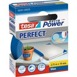 TESA Textieltape extra Power Perfect Blauw 19 mm (B) x 2,75 m (L) Celwolweefsel (56341-00029-04)