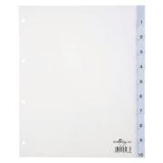 Durable 1 tot 10 Numerieke tabbladen A4+ Transparant 10 tabs PP (Polypropeen) 4 Gaten 6831