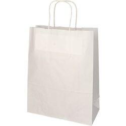 Papstar Draagtas met gedraaid handvat 22 x 10 x 28 cm Wit 25 Stuks (88850)