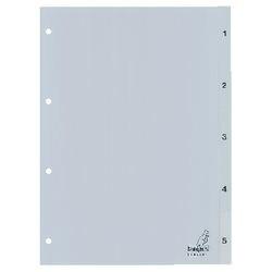 Kangaro 1 tot 5 Numerieke tabbladen A4 Grijs 5 tabs PP (Polypropeen) 4 Gaten G405C (G405C)