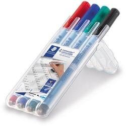 STAEDTLER Lumocolor Viltstift Fijn 0,6 mm Kleurenassortiment Navulbaar 4 Stuks (305F WP4-1)