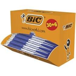BIC Atlantis Classic Intrekbaar Balpen Blauw 0,4 mm Medium Balpen Navulbaar 36 Stuks (920286)