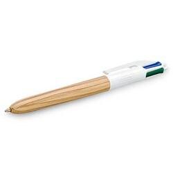 BIC 4 Colours Wood Intrekbaar Balpen Multikleur 0,4 mm Medium Balpen Navulbaar (508964)