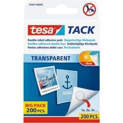 TESA TACK Dubbelzijdige kleefpads Tack 11 mm Transparant 200 Stuks (59401-00000-01)