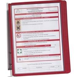 Durable Vario Zichtpanelensysteem 5 Panelen A4 Rood, transparant (555103)