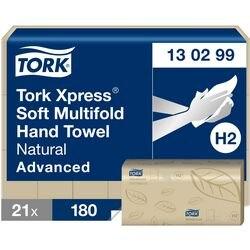 Tork Xpress Advanced  Handdoek H2 Z-vouw Bruin 2-laags 130299 21 Stuks à 180 Vellen (130299)