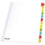 RAJA Mylar 1 tot 12 Numerieke tabbladen A4 Wit 12 tabs Karton 11 Gaten