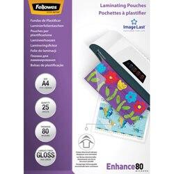 FELLOWES ImageLast Lamineerhoezen A4 Glanzend 80 micron Transparant Pak van 25 (5396205)