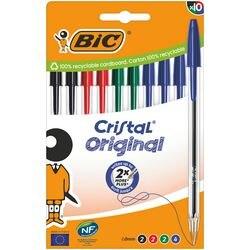 BIC Cristal Original Balpen Kleurenassortiment 0,4 mm 10 Stuks (516354)
