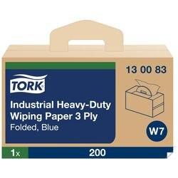 Tork Heavy Duty  Poetspapier W7 Blauw 3-laags 0,404 m 130083 200 Vellen (130083)