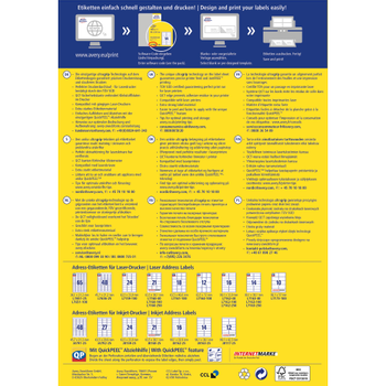Avery Zweckform Avery Ultragrip Etiketten UltraGrip Klevend A4 Wit 38,1 x 21,2 mm 100 Vellen à 65 Etiketten (L7651-100)