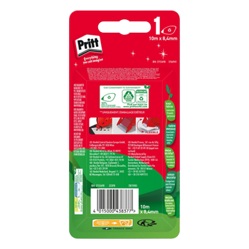 PRITT Lijmroller Compact Permanent 0,84 x 3 x 9,5 cm 619769 Rood 10 m (2755698)