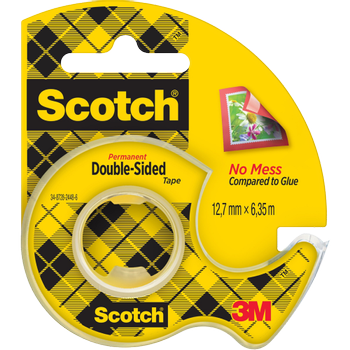 SCOTCH Tape Dubbelzijdige plakband Permanent 12 mm x 6,3 m op handdispenser (665H1263)