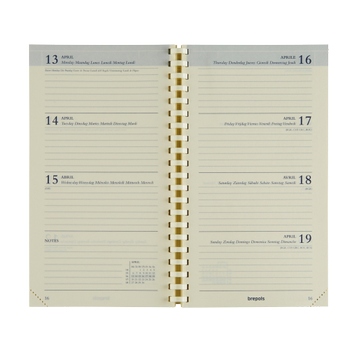 Brepols Interplan Zakagenda-navulling 2026 A6 1 Week per 2 pagina's Duits, Engels, Frans, Italiaans,  Nederlands,  Spaans Zwart 0, 736, 9900, 00, 2, 0 (0.736.9900.00.2.0)