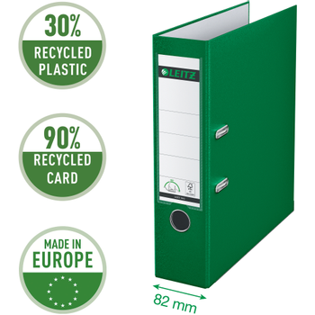 LEITZ 180° Breed Classeur A4 82 mm Groen 2 Ringen 1010 PP (Polypropeen) Glad Staand (10105055)