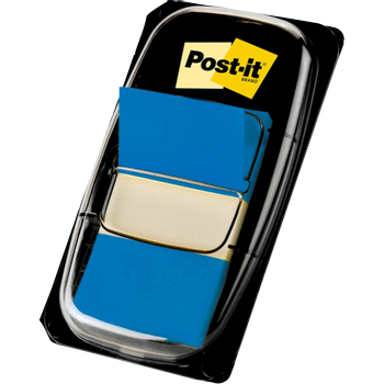 POST-IT Indexen Rechthoekig 2,54 x 4,32 cm Blauw 680-2 50 Strips (680-2 BL)