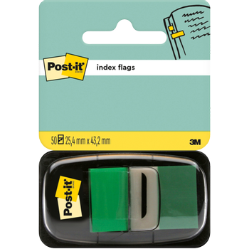 POST-IT Index Rechthoekig 2,54 x 4,32 cm Groen 50 Strips (680-3 GR)