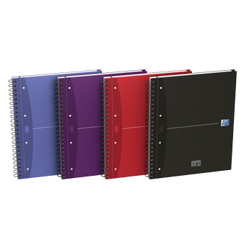 OXFORD Office Essentials Schrijfblok A4+ Geruit Spiraal gebonden Karton Kleurenassortiment 240 Pagina's 120 Vellen (100104738)