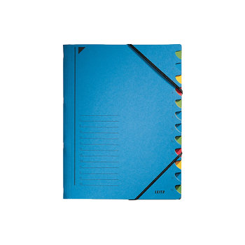 LEITZ Sorteermap 7 tabs A4 Blauw karton 12 vakken (maand) 24,7 x 32 cm (39120035)