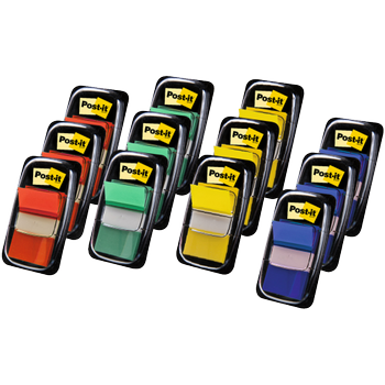 POST-IT Indexen Rechthoekig 2,54 x 4,32 cm Kleurenassortiment 680P10/+2 12 Stuks à 50 Strips (680-P10+2)