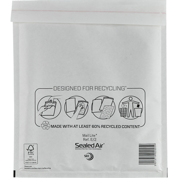 MAIL LITE Zak-enveloppen E/2 Wit Zonder Venster 220 (B) x 260 (H) mm Kleefstrip 79 g/m² 100 Stuks (100666357)