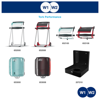 Tork Poetspapier W1, W2 2-laags 2 Rollen à 1000 Vellen (129262)