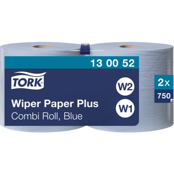 Tork Premium  Poetspapier W1, W2 Rol Blauw 2-laags 0,524 m 130052 2 Rollen à 750 Vellen (130052)
