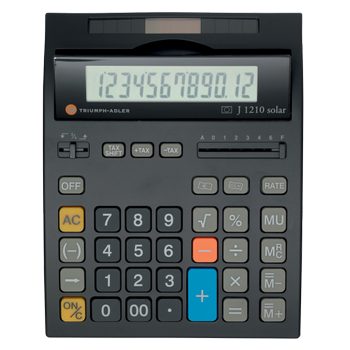 TRIUMPH-ADLER Bureaurekenmachine 12 -cijferige display Zwart Batterij, Zonne-energie J 1210 SOLAR (J1210)