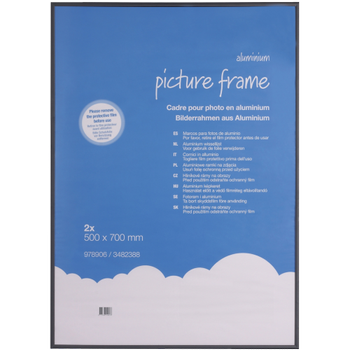 VIKING Wissellijst Zwart Aluminium 978906 70 (B) x 50 (H) cm 2 Stuks (3482388)