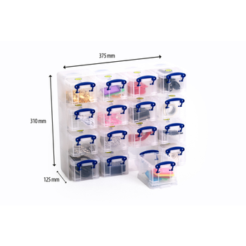 Really Useful Box Kunststof Magazijnbak 0,3 l Transparant 37,5 x 12,5 x 31 cm (0.3LCORG)