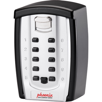 PHOENIX Sleutelkluis met Combinatie Slot & Weerbestendige Dekking KS0003C 0,18L 140 x 95 x 70 mm Zwart (KS0003C)